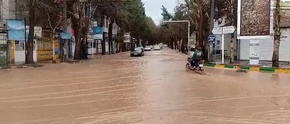 سیلاب و لغزندگی جاده های خراسان شمالی در روز اول سال